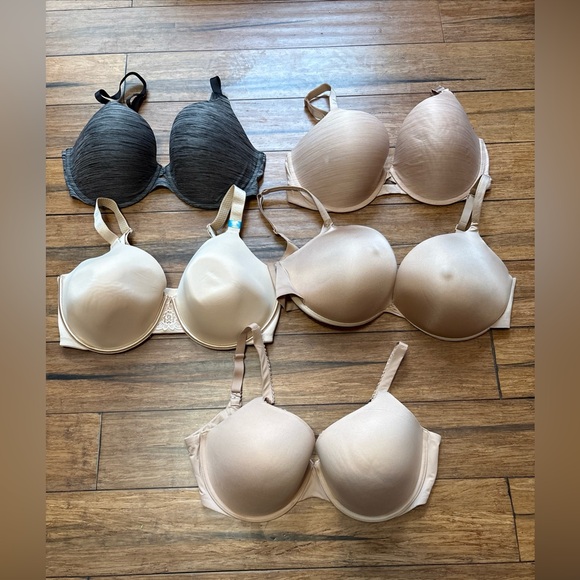 Lot Of 5 38DDD Bras Victoria’s Secret Vanity Fair Skims Nude Black Gray